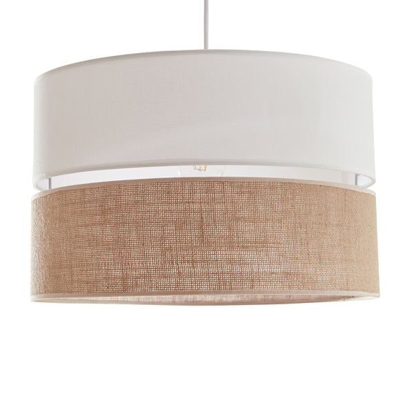 Lampa wisząca Barton o wyglądzie bieli i lnu [lux.pro]