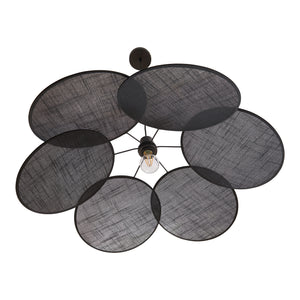 Lampa wisząca Blackwood czarny metal/tekstylia [lux.pro]