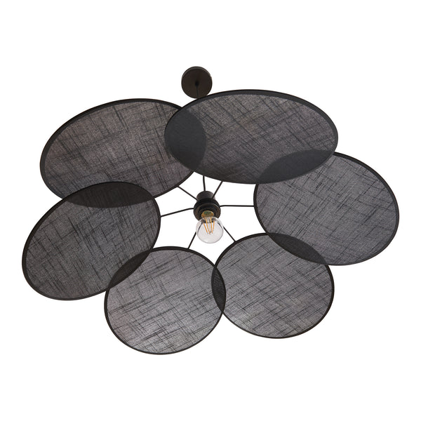 Lampa wisząca Blackwood czarny metal/tekstylia [lux.pro]