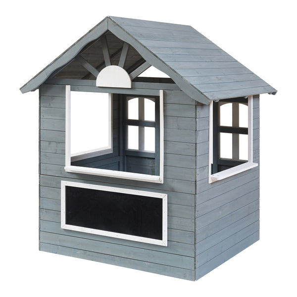 Domek dla dzieci Vesa 138x120x102 cm drewno jodłowe szary [casa.pro]