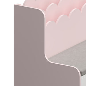 Ławka dziecięca z półką Vestnes 100x45x70 cm Cotton Candy/Biały [en.casa]