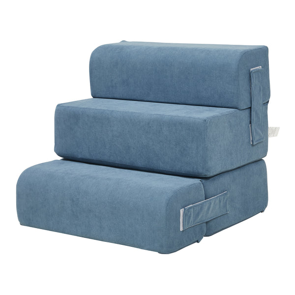 Schody dla zwierząt Joelerhatra 4-częściowe 45x50x45 cm Cord Blue [en.casa]