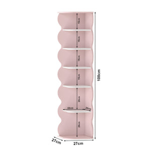 Półka narożna dla dzieci Vestnes 108x27x27 cm Cotton Candy/Biała [en.casa]