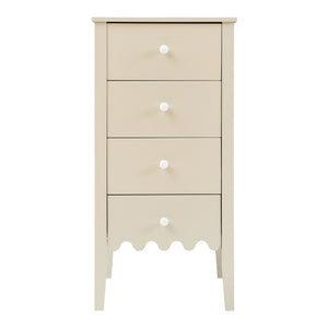 Luspoo komoda z 4 szufladami 82x40x40 cm kremowa biel [en.casa]