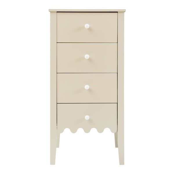 Luspoo komoda z 4 szufladami 82x40x40 cm kremowa biel [en.casa]