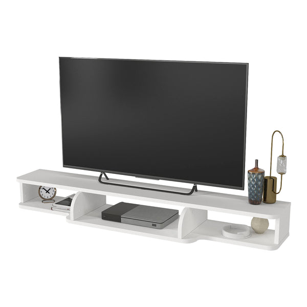 Wisząca szafka RTV Aar 135x30x16 cm biała [en.casa]