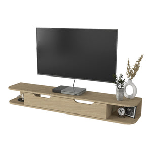 Szafka RTV wisząca Karjali 150x30x19 cm dąb [en.casa]
