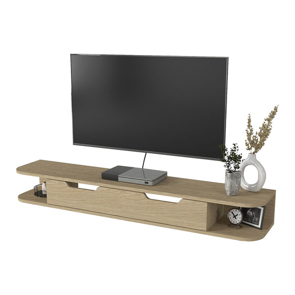 Szafka RTV wisząca Karjali 150x30x19 cm dąb [en.casa]