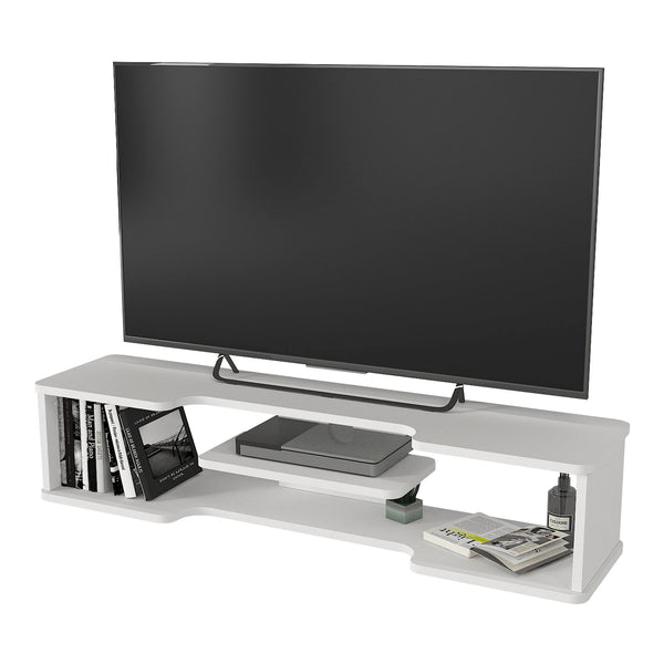 Wisząca szafka RTV Yrela 120x30x26 cm biała [en.casa]