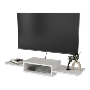 Wisząca półka TV Tar 115x30x16 cm biała [en.casa]