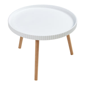 Stolik kawowy Bongard Ø60x45 cm biały [en.casa]