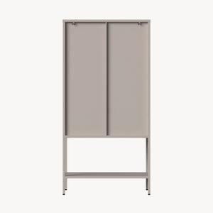 Szafa witrynowa Klippestad stal 160x80x35 cm kolor wielbłądzi [en.casa]