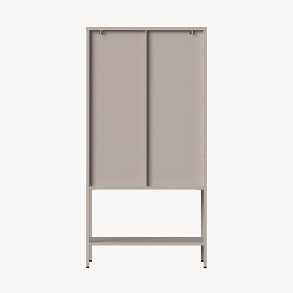 Szafa witrynowa Klippestad stal 160x80x35 cm kolor wielbłądzi [en.casa]