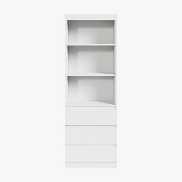 Regał Les z 3 szufladami 180x60x35 cm Biały [en.casa]