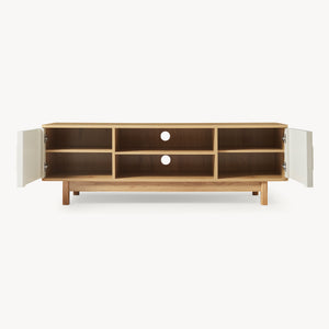 Szafka pod TV Ferrersp z 2 drzwiami 140x40x45 cm dąb/kolory piasku [en.casa]