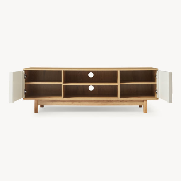 Szafka pod TV Ferrersp z 2 drzwiami 140x40x45 cm dąb/kolory piasku [en.casa]