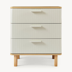 Komoda Ferrersp z 3 szufladami 70x60x40 cm dąb/kolory piasku [en.casa]