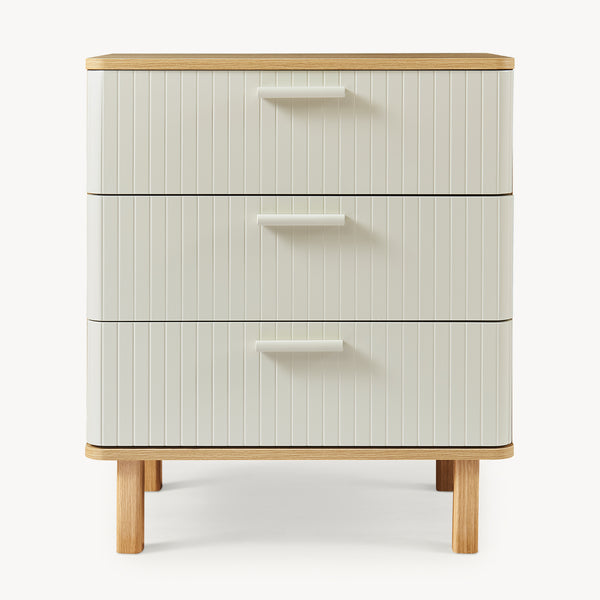 Komoda Ferrersp z 3 szufladami 70x60x40 cm dąb/kolory piasku [en.casa]