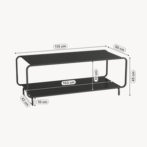 Stolik kawowy Færder 115x50x45 cm stal czarna [en.casa]