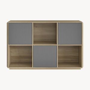 Sideboard Trömi 75x120x30 cm dąb optyka/szary [en.casa]