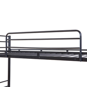 Bevapis metalowe łóżko piętrowe z 2 materacami 90x200 cm czarne [en.casa]