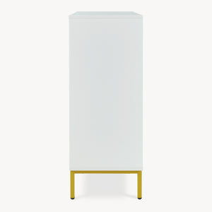 Sideboard Reyri 90x80x35 cm Biały/Złoty [en.casa]