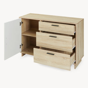 Kredens Kenta 100x35x72 cm Sonoma-dąb optyka/Biały [en.casa]