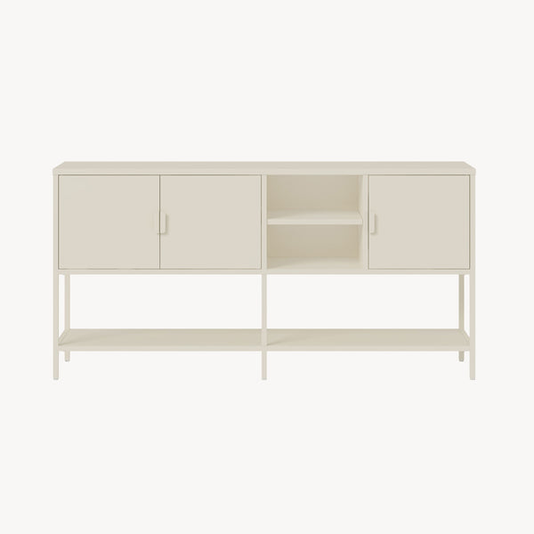 Sideboard Kliri stal 160x40x80 cm kremowobiały [en.casa]