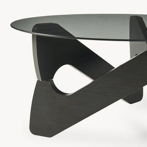 Stolik kawowy Reypio Ø70x35 cm Czarny/Szary [en.casa]