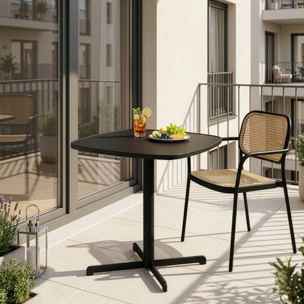 Stół bistro na zewnątrz Foggia 75x70x70 cm stal antracytowa [casa.pro]
