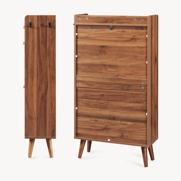 Schuhkipper Virievarnu 111x60x24 cm w optyce orzecha włoskiego [en.casa]