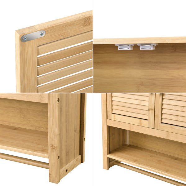 Szafka łazienkowa Tyresö szafka wisząca bambus 66 x 62 x 20 cm [en.casa]
