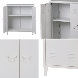 Szafka metalowa Oripää 90x80x33 cm biała [en.casa]