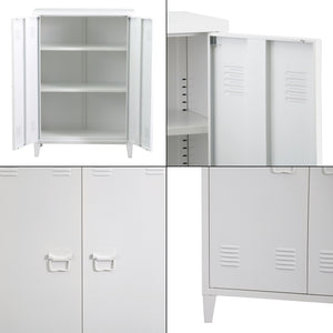 Szafka metalowa Oripää 110x75x33 cm biała [en.casa]