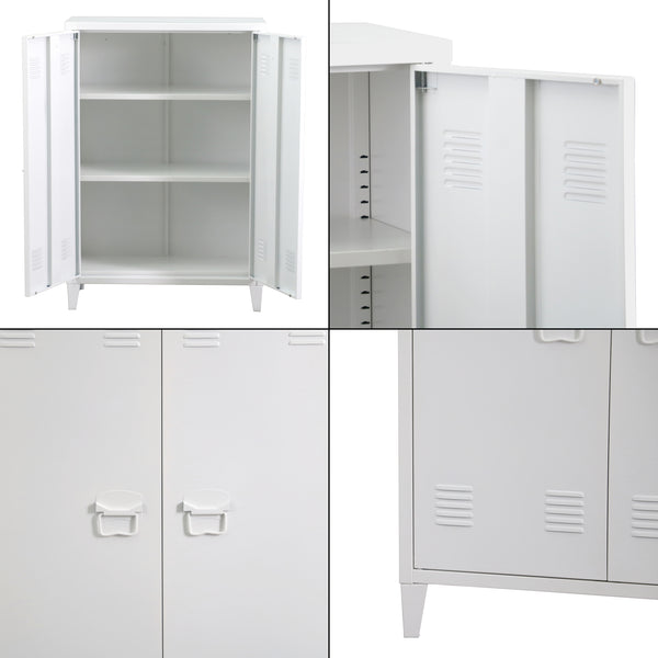 Szafka metalowa Oripää 110x75x33 cm biała [en.casa]
