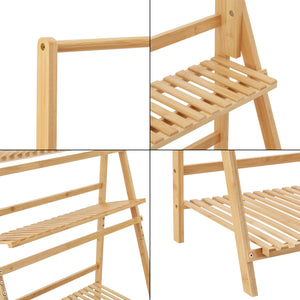 Brändö 3-poziomowa drabinka do roślin 144 x 70 x 39,5 cm bambus [en.casa]