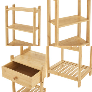 Półka stojąca Siilinjärvi z bambusa 163 x 33 x 28 cm do 5 kg natura [en.casa]