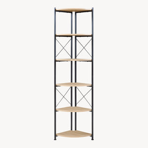 Półka na rośliny Ulfborg 6 półek 160x30x30 cm czarny/dąb [en.casa]