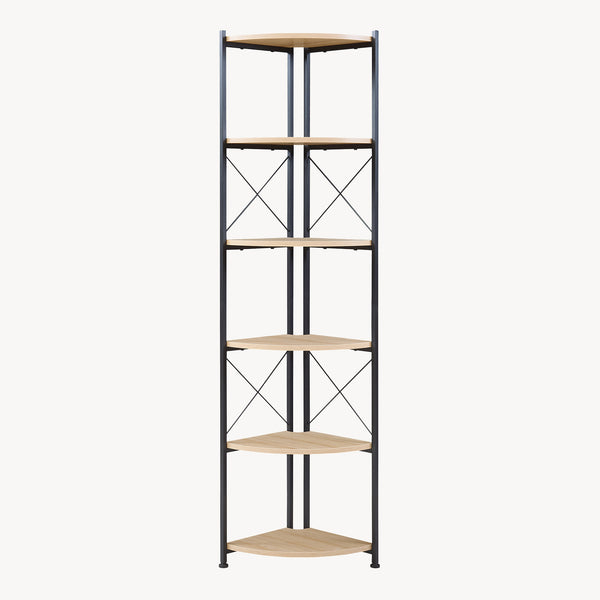 Półka na rośliny Ulfborg 6 półek 160x30x30 cm czarny/dąb [en.casa]