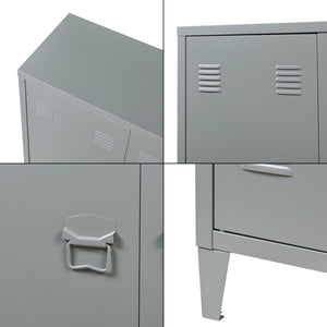 Metalowa szafka Oripää 90x80x33 cm ciemnoszara [en.casa]