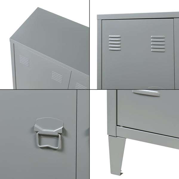 Metalowa szafka Oripää 90x80x33 cm ciemnoszara [en.casa]