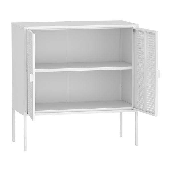 Sideboard Castelli 82,5 x 80 x 40 cm Biały Stal [en.casa]