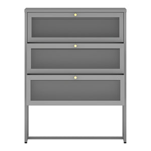 Szafka biurowa Sund z 3 szufladami 105x80x40 cm Szara [en.casa]