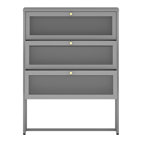 Szafka biurowa Sund z 3 szufladami 105x80x40 cm Szara [en.casa]
