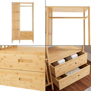 Stojak na ubrania Varanger 185x100x45 cm bambus [en.casa]