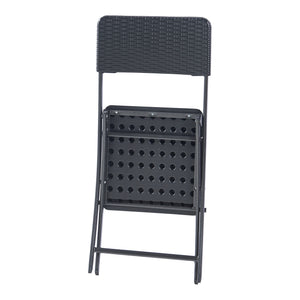 Zestaw krzeseł składanych Mark 2-częściowy rattan, czarny [en.casa]