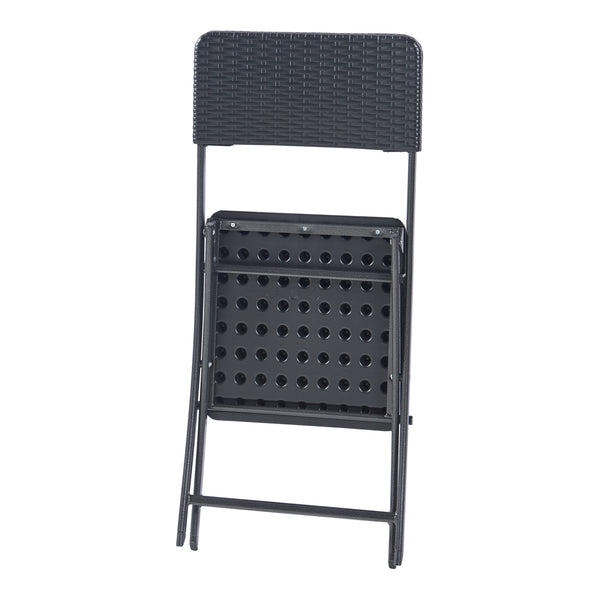 Zestaw krzeseł składanych Mark 2-częściowy rattan, czarny [en.casa]
