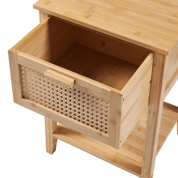 Stolik nocny Leirfjord 60x40x35 cm bambus natura [en.casa]