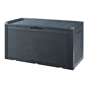 Schowek Atella 122x545x65cm czarny rattan [casa.pro]