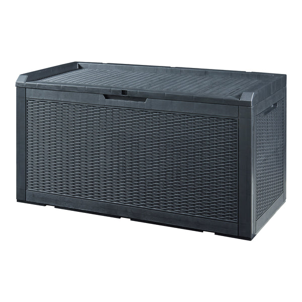 Schowek Atella 122x545x65cm czarny rattan [casa.pro]